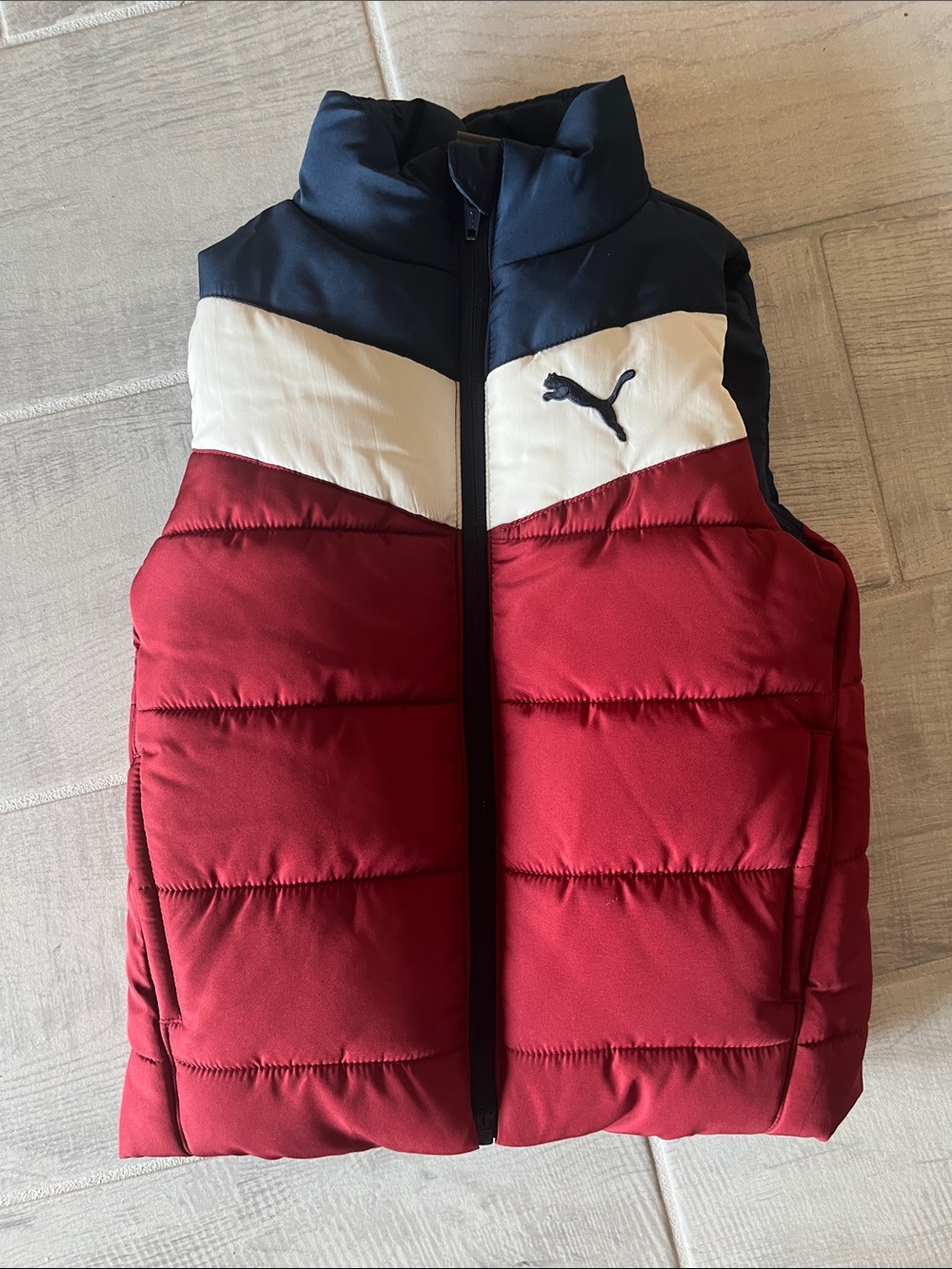Puma Navy, White & Red Kids Puffer Vest